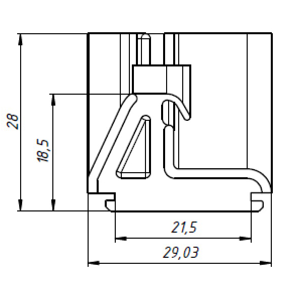 КПУ 211 Среднее уплотнение окон КПТ60, КП80 ТХ, ЭТ КПТ45 GOS-S