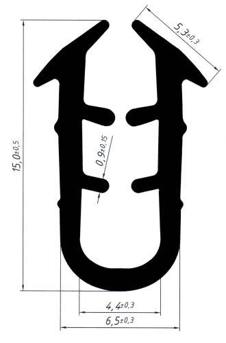 9GO/69 уплотнитель U-образный под стекло 4 мм, (1к.-200пог.м)