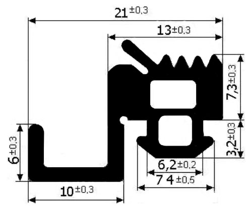 REG 032 Уплотнитель  с канавкой (50м)	