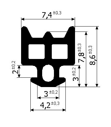 FRK 03 уплотнитель для стекла 6 мм (250м)