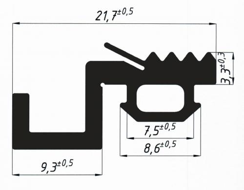 VRK 003 Уплотнитель  с канавкой (150м)	