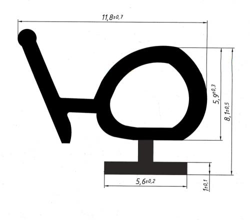 9GO/42 Резиновый уплотнитель жесткая ножка (300м)