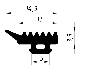 МПУ 4001 Уплотнитель прижимной планки МП-4030