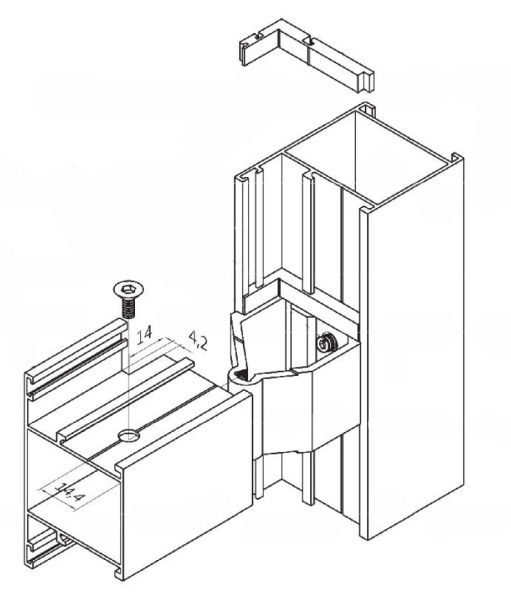 9ES/81 Сухарь для дверного импоста, Р400/17