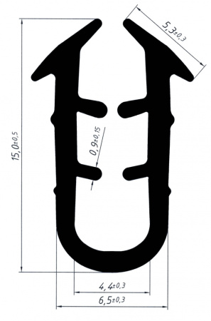 9GO/69 уплотнитель U-образный под стекло 4 мм, (1к.-200пог.м)