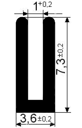 п-образный уплотнитель 1мм
