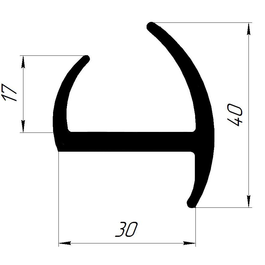 уплотнитель двери фургона 30 мм