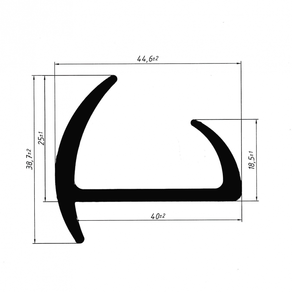 уплотнитель двери фургона 40 мм