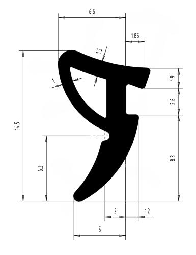КПУ 255 Е уплотнитель для штапика 200м