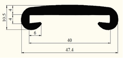 Поручень ПВХ для перил 40*4 мм, цветной
