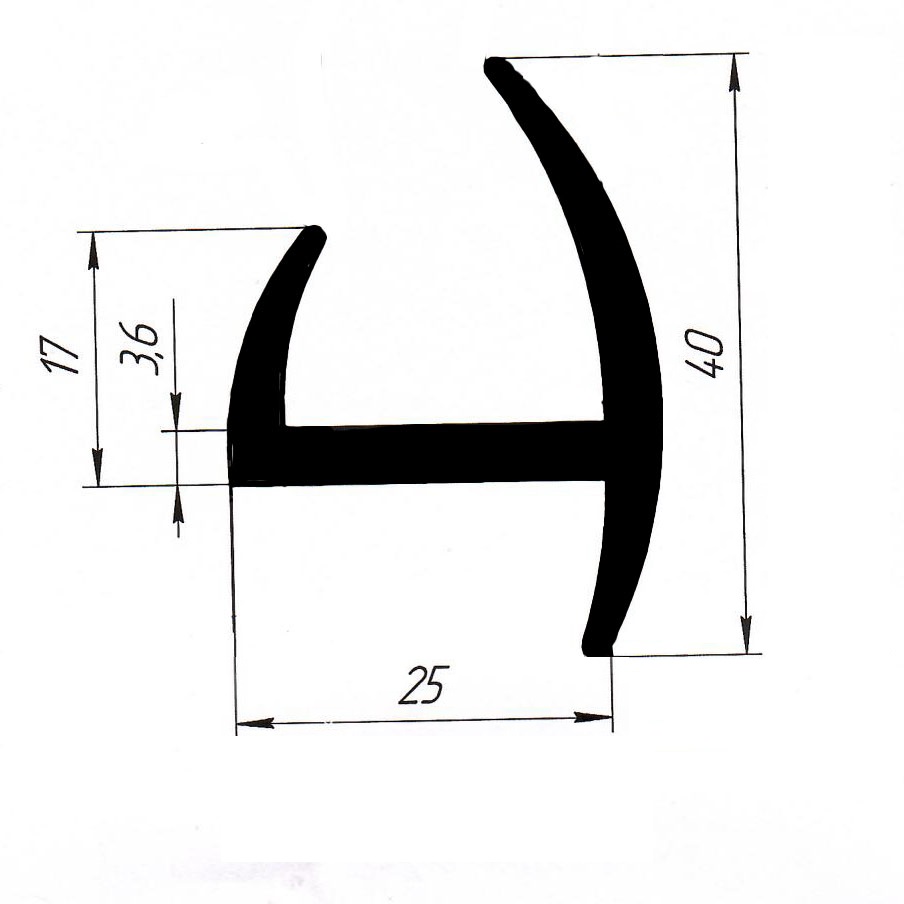 уплотнитель двери фургона 25 мм