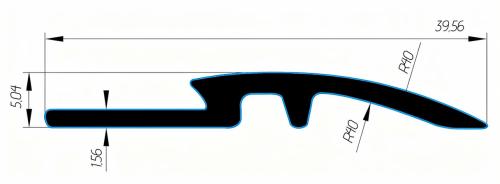 Уплотнитель входных грязезащитных групп 39.5х5 (200м)