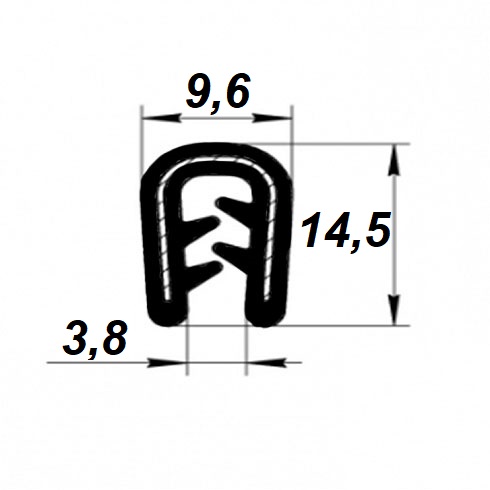 РКИ- 50 самозажимной уплотнитель (кант безопасности) армированный металлом