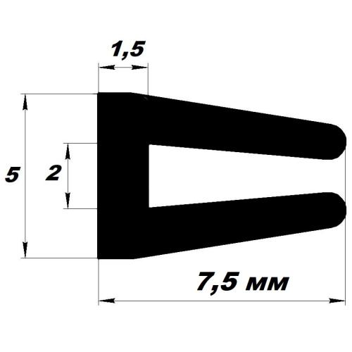 УС- 01-02 П-образный уплотнитель для стекла толщиной 2-3 мм