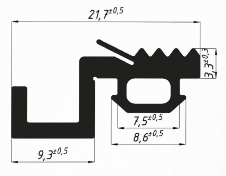 01 31 22  Уплотнитель  с канавкой (150м)	