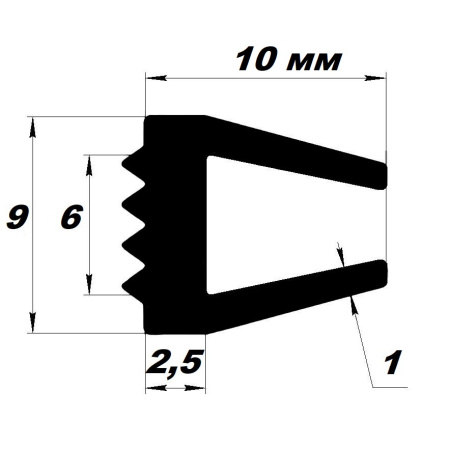 УС- 05-06 уплотнитель торцевой с рифленым основанием 6мм