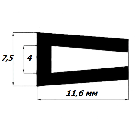 П-образный уплотнитель 4мм