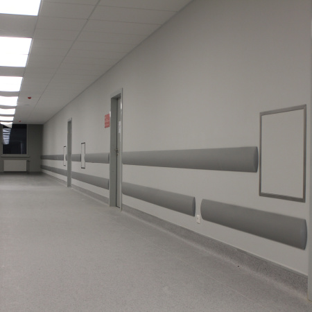 Отбойник на алюминиевом каркасе полукруглый с классом пожарной опасности КМ 1