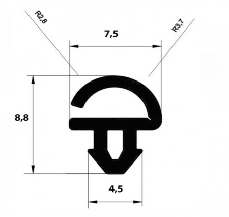 ТПУ 006, КПУ 08 Уплотнитель резиновый (500м) 