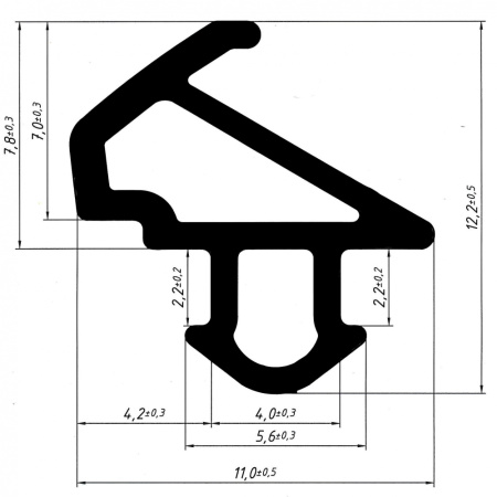 КВЕ 228.5 уплотнитель притвора для окон ПВХ (250 м)