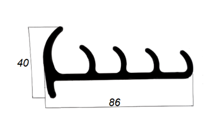 уплотнитель двери фургона 80 мм