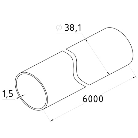 Труба для поручня круглая нержавеющая 38 мм AISI 304, полированная 