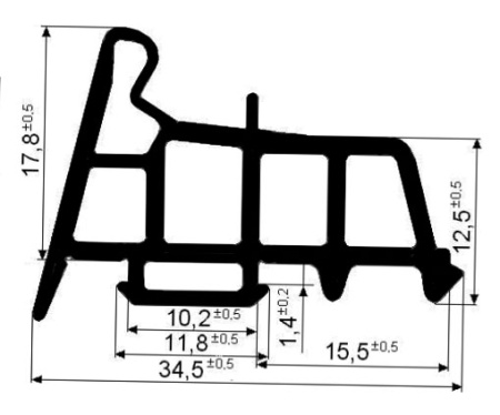 REG 035 средний уплотнитель окна межкамерный (30м)	