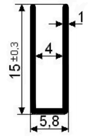 П-образный уплотнитель 4мм 5,8х15